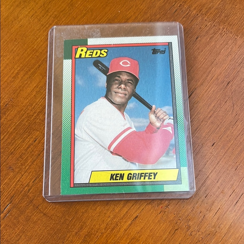 Topps Ken Griffey Reds Card with Red and Green Accents